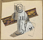 Verre et carte à jouer, 1914
