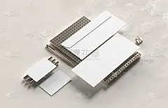 企业身份文具模拟孤立在现代风格的背景。模拟品牌身份。三维演示