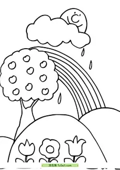 10张优美简单的房子大树花园春天主题涂色简笔画！ | 涂色集，涂色画打印大图 : 画春天的花朵可以按照以下步骤进行：首先，选择一种你喜欢的花朵，比如樱花、玫瑰或郁金香等等。用铅笔轻轻地画出花朵的基本形状，可以简单地画出花瓣的轮廓。在花朵的中心画出花蕊，可以是一个小圆圈或者一些细长的线条。然后开始绘制花瓣，根据选择的花朵的 10张优美简单的房子大树花园春天主题涂色简笔画！
