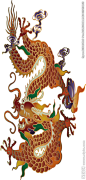 彩色龙纹