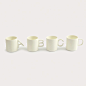宜家风拉丁字母陶瓷咖啡杯茶杯套装 字母陶瓷咖啡杯 （4只装）