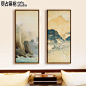 山村 竖版书房壁画新中式装饰画客厅挂画古典书法字画中式山水画-tmall.com天猫