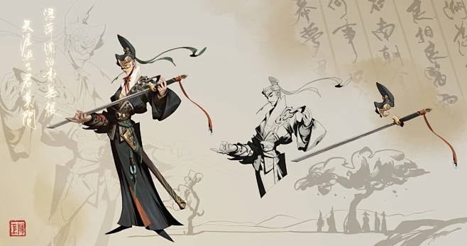 Ancient armor 中国古代侠客图形练习-花瓣网