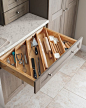 Angled drawer dividers make it easy to store longer utensils, like rolling pins, and free up valuable countertop space. Shop more kitchen solutions from Martha Stewart Living at The Home Depot.