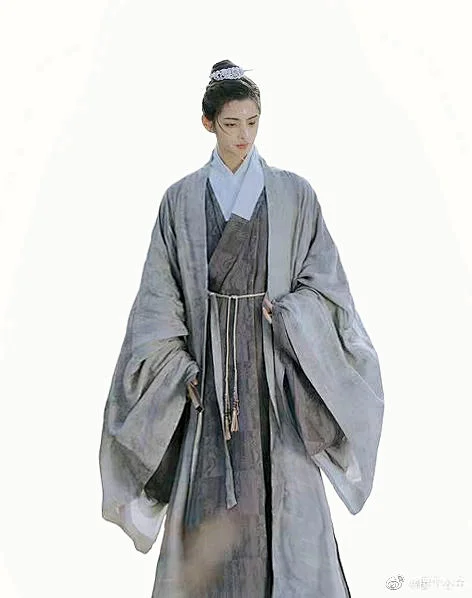 美男宽袍长袖灰白色 和尚穿白色 灰色衣服明制道袍道服-花瓣网