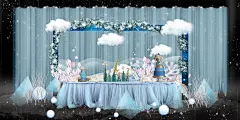 梦幻蓝色婚礼舞美设计