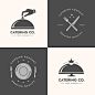 Pack of flat design catering logos Free Vector