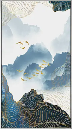 新中式装饰画（高清喷绘，晶瓷画）