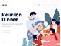 Reunion  Dinner-snowball design reunite ui travel nature love typography web light landscape illustration conduct financial transactions investment design snowball