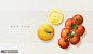 秋天水果番茄橘子彩色手绘美食插画 食品插画 风味小吃