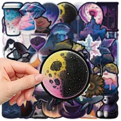 50张欧美梦幻贴纸笔记本电脑手账本手机壳保温杯装饰防水diy贴画-淘宝网