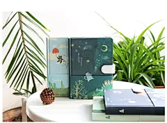 云木杂货 奇幻森林卡通插画内页精装本 磁扣A5笔记本彩页手账本-淘宝网