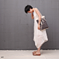 日着/rizhuo 原创设计师女装品牌 纯色气质棉麻两件套背心连衣裙 新款 2013