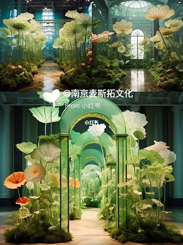 荷花美陈艺术装置，商业美陈，美陈设计-花瓣网