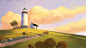 Lighthouse on a Hill / Painting demo