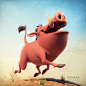 PUMBAA - Quick Project, Denian Lopes : After a while modeling only stylized and realistic characters, I stopped for a week to develop this personal project based on illustrations from The Lion King.