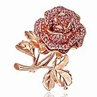 timebetter 玫瑰胸针女 简约韩版 胸针女士 胸针 胸花 胸章 别针 别扣 丝巾扣 领针（礼品包装） (金色)