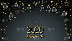 请柬,2020,贺卡,新年前夕,季节,背景,周年纪念,春节,一月