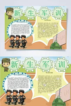 操场军训小报WORD-众图网