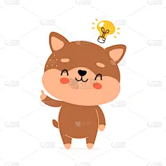 可爱的,快乐,狗,电灯泡,白色,褐色,小的,性格,友谊,微笑