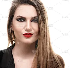 性感美女与红唇。挑衅组成。时尚