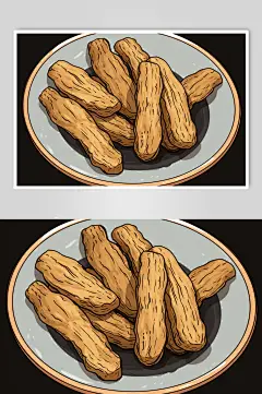 AI数字艺术天麻中草药药材插画-众图网