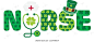 NURSE Stethoscope Scrub St Patricks Day 库存矢量图
