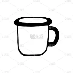 杯子图标。手绘涂鸦。矢量，斯堪的纳维亚，北欧，极简主义，单色。杯,喝。