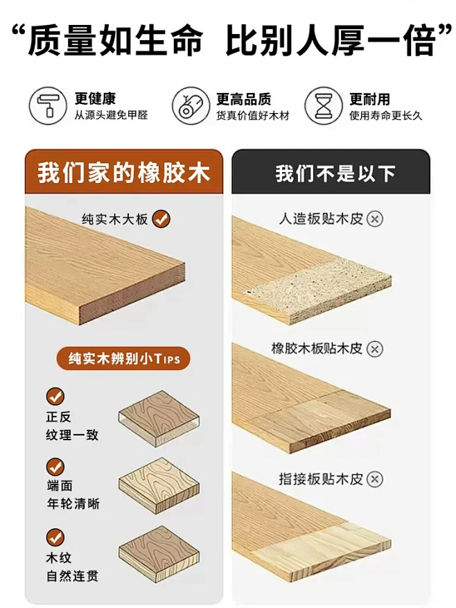 橡木床实木双人床现代简约1米8出租房用小...