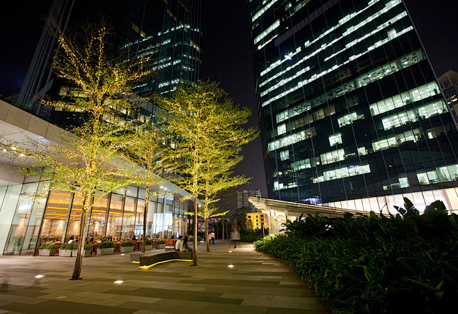 屋顶花园广场夜景照明