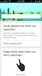 Google Now iPhone coach marks screenshot