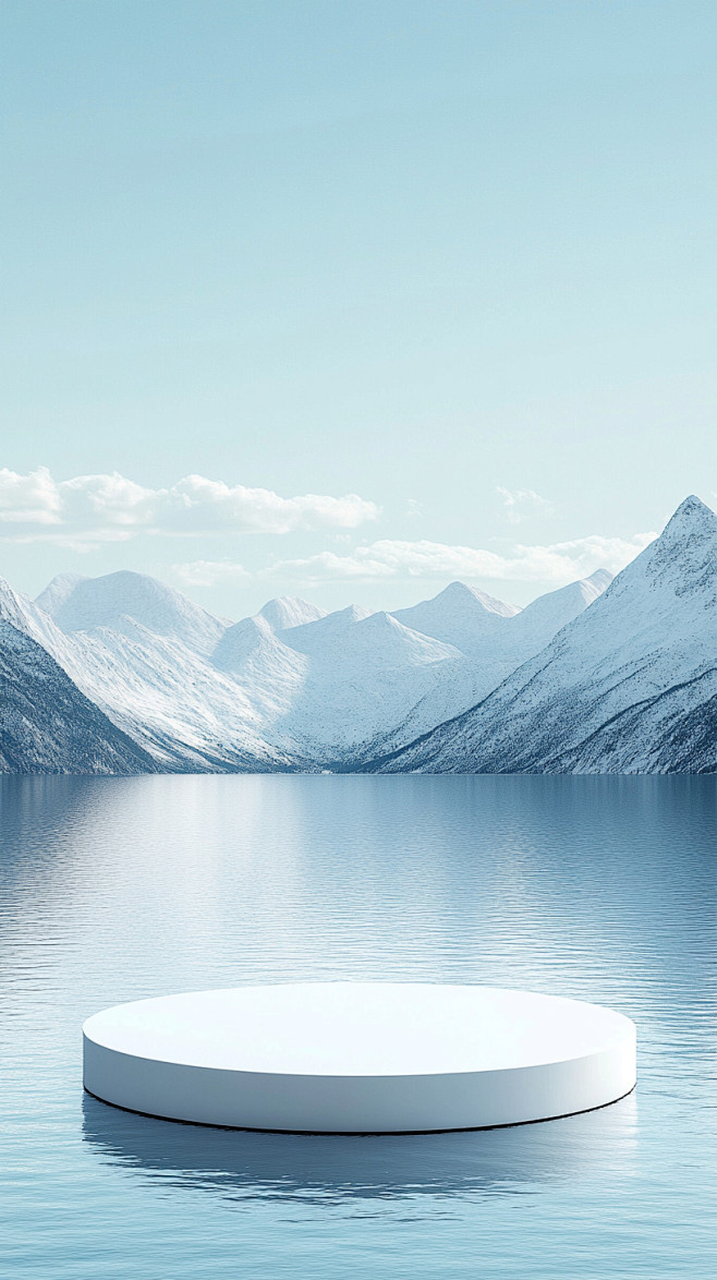 湖泊雪地大理石展台背景2_01