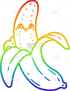 山,彩虹,奇异的,铅笔画,卡通,可爱的,有机食品,食品,图像,香蕉