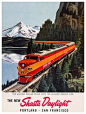 其中包括图片：Portland Travel Poster San Francisco Train Art Print Vintage Home Decor (ZT212)