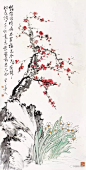 五位花鸟大师笔下的水仙图！陈半丁 梅花水仙