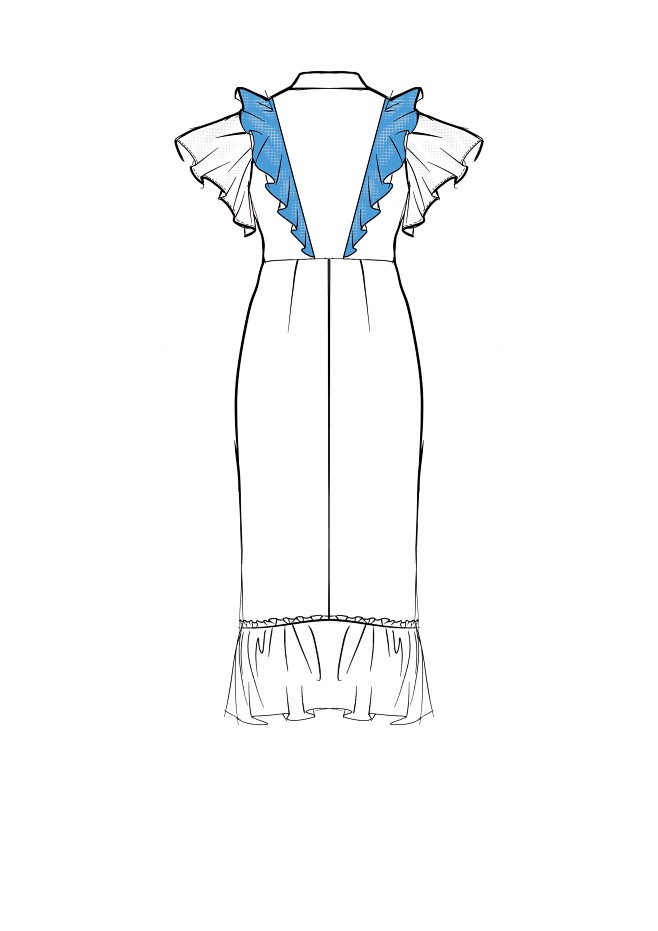 服装设计手绘稿线稿图