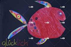 鱼 多彩多姿的 快乐的 儿童绘画 孩子 画画 笑 彩色的铅笔