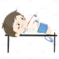 手绘-小学生运动人物插画-跳高