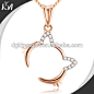 Lovely Gifts Sterling Silver Cat Face Ear Charm With Zircon Pendant Necklace Design For Lady