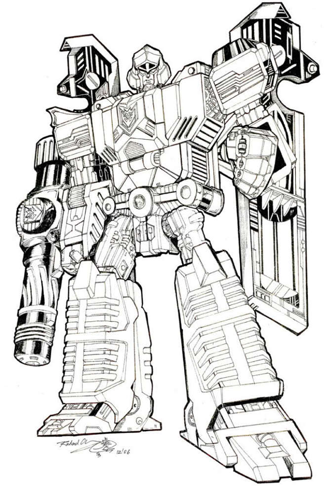 变形金刚图片插画线稿