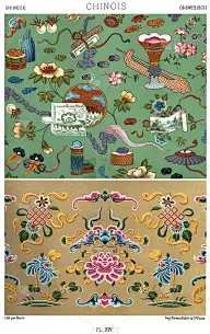 中国艺术:自由奔跑或平行翻转装饰