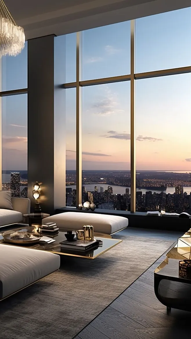 View of 46 Stunning Luxury Penthouse Designs with Sky-High Style