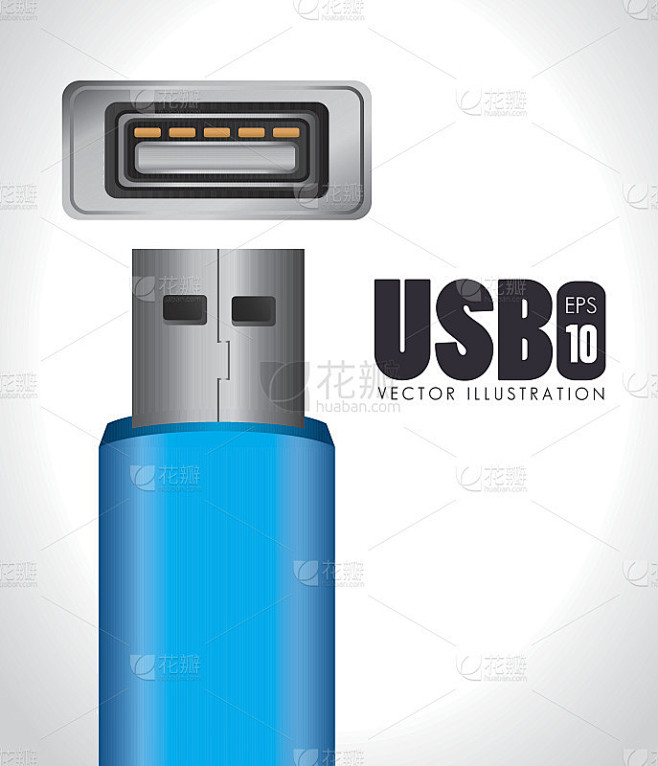 USB设计，矢量插图。