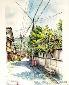 钢笔淡彩 | 手到擒来的旅途风景_画笔 : 钢笔淡彩的表现力极强， 只要你有一颗爱画画的心， 就可以随时随地的画起来。 你还会发现，用画笔记录风景， 所有的风景都变的细致起来， 以前不曾注意到的细节，都浮现…