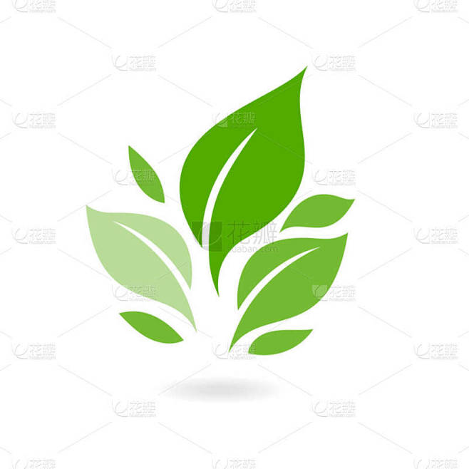 绿叶生态自然矢量图标.植物和树叶。绿叶生态自然要素图标图标.树叶子生态自然矢量图标.