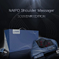 Naipo Shoulder Massager Souvenir Edition : Unique Souvenir Design - Embellished with royal blue and dynamic silver streamlines on the premium PU leather, Naipo Souvenir Shoulder Massager delivers sense of elegance and rhythm to your life, ideal for busine