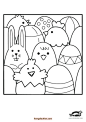 11张兔子和公鸡母鸡鸡蛋卡通复活节填色免费图片-红豆饭小学生简笔画大全
