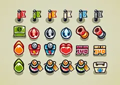 自上而下的项目资产创建视频游戏——各种各样的游戏Top-Down Items for Creating Video Games - Miscellaneous Game Assets3 d应用程序,商场、资产、很棒,子弹,卡通,城堡,充电器,收集、能源、国旗,旗帜,视频游戏,游戏,健康,心,孤立的,叶子,级别,级别,生活,钱,对象,药水,闪亮的,简单,精灵,精灵,自顶向下的 3d, application, arcade, assets, awesome, bullets, cartoon, castle