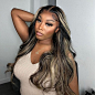 Human Hair Wigs Glueless Wigs Body Wave Lace Frontal Wig 1b/27 Highlighted Color 30 Inch - 8 / 1B/27 / 200%