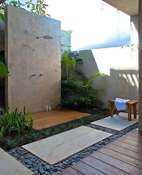 Outdoor shower: 